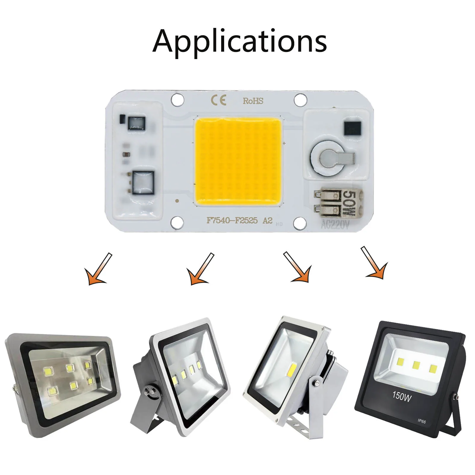 Éclairage LED de croissance pour plantes, 50W, ac 220v, intensité variable, sans soudure, éclairage d'extérieur pour culture de semis et floraison