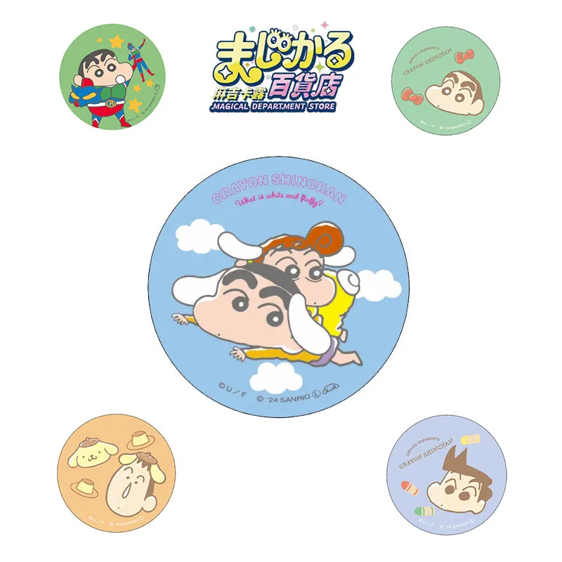 

Оригинальный значок-пин с персонажами Sanrio Crayon Shin-chan из универмага Magical Department Store, коллекционный, милый, подарок