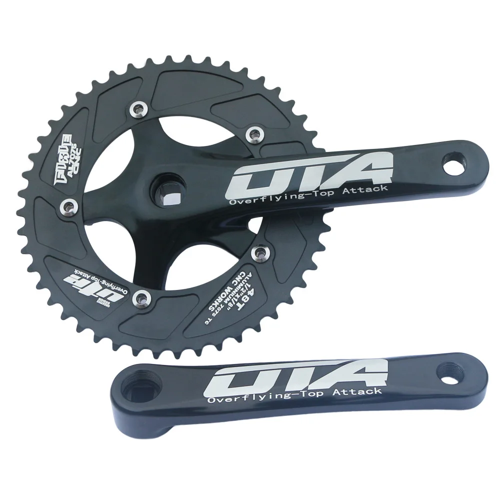 48T 44T Road Bike Crankset  Single Speed Fixed Gear Bike 130 BCD Crank Set Aluminum Alloy Biciclet Bike Chainwheel Chainring