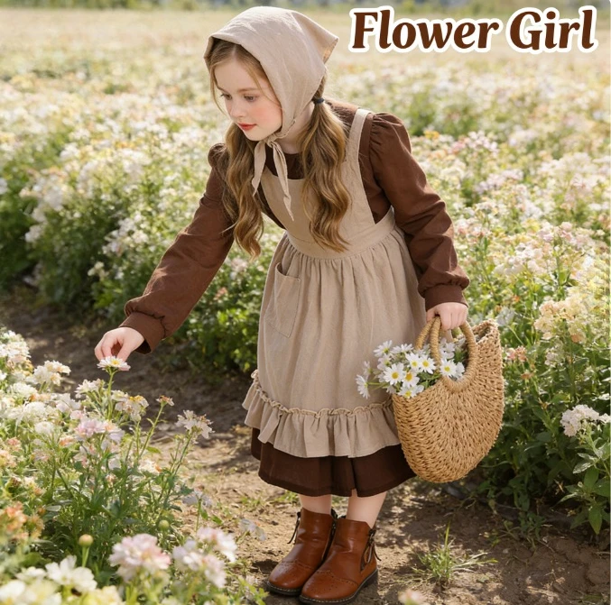 

Детский костюм горничной в пасторальном фермерском стиле, платье бедной крестьянки для выступлений на День защиты детей