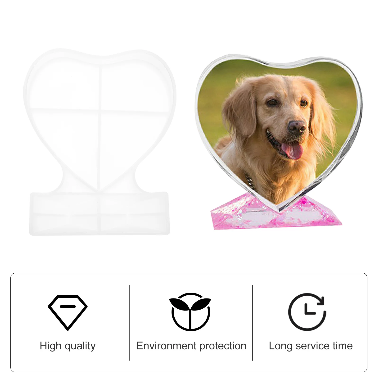 1Pcs Heart Shaped Photo Frame Silicone Mold for DIY Crafting Safe Material Durable Design Romantic Decoration Tool