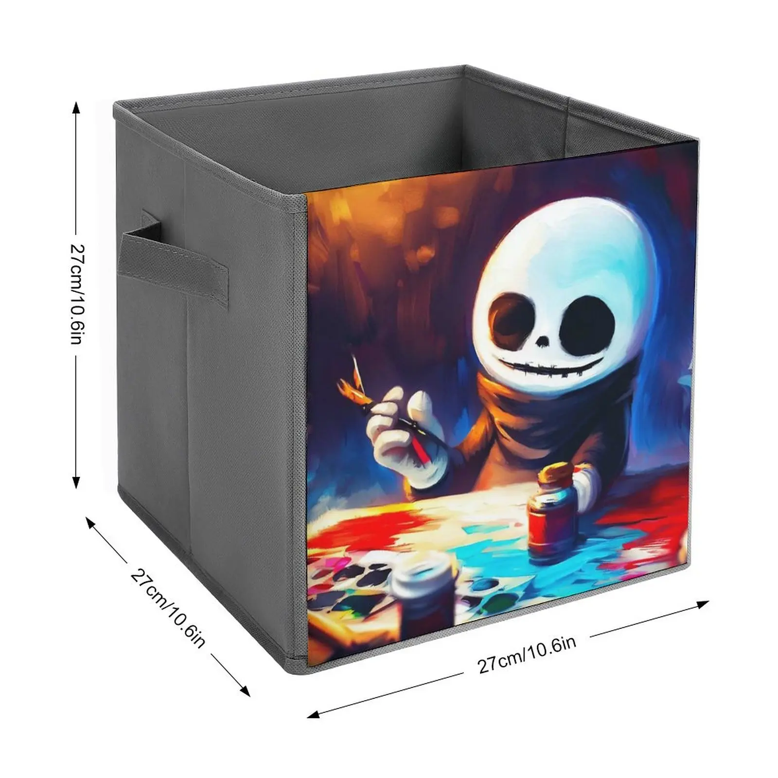 Storage Tank Painting The Many Emotions Of Sans Undertale Organizer Division Funny Graphic Folding Storage Box Lifting Hand Conv