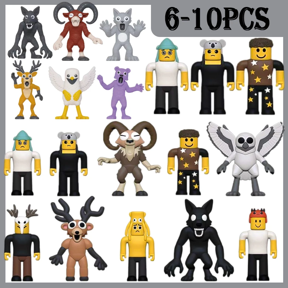 6-10 قطعة/المجموعة 99 ليال في الغابة أرقام أرقام تمثال البومة الماعز الذئب الغزلان 99 ليال في الغابة تمثال لعبة هدية #1