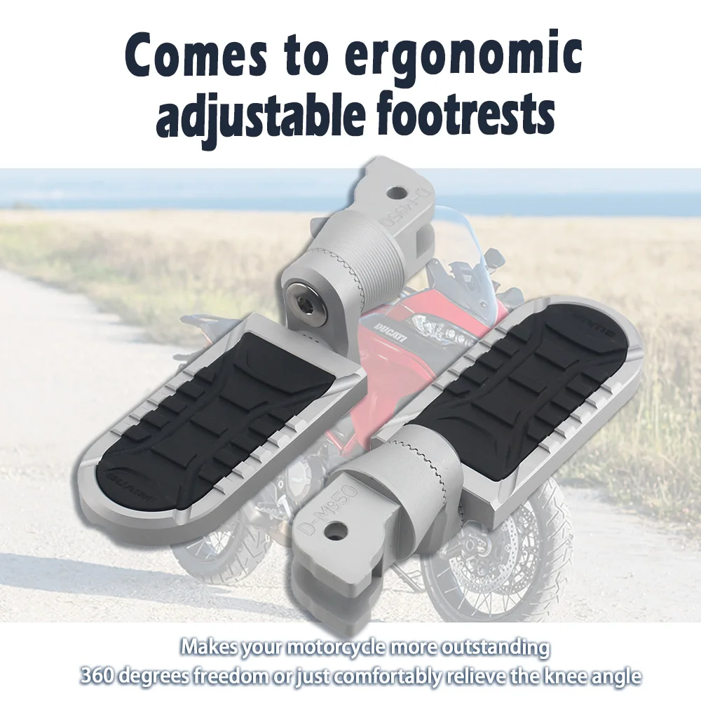 

Motorcycle Front&Rear Footrest For Ducati Hypermotard 950 RVE SP 360 Degree Adjustable Foot Pegs Rotatable FootPegs Rest