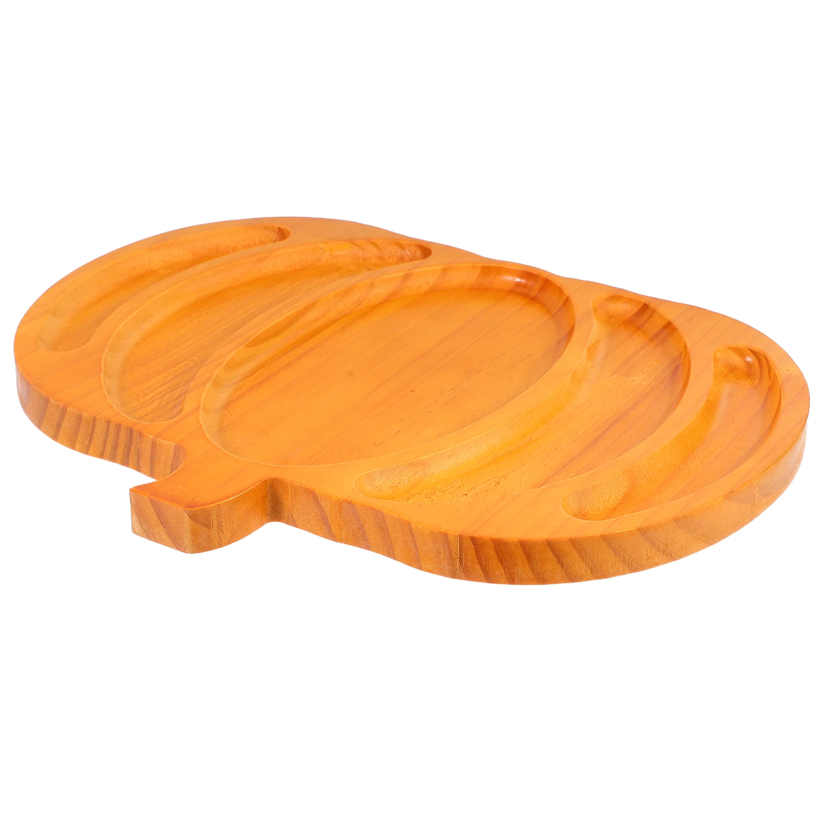 

Wooden Pumpkin Shaped Tray Food Cheese Serving Platter Dessert Dry Fruit Multi Compartment Party Tableware Kitchen