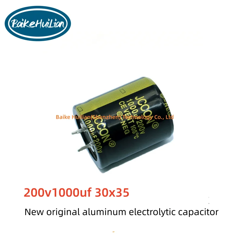 

10pcs/lot 200v 1000uf 200v JCCON black gold high-power power adapter filter capacitor 30x35