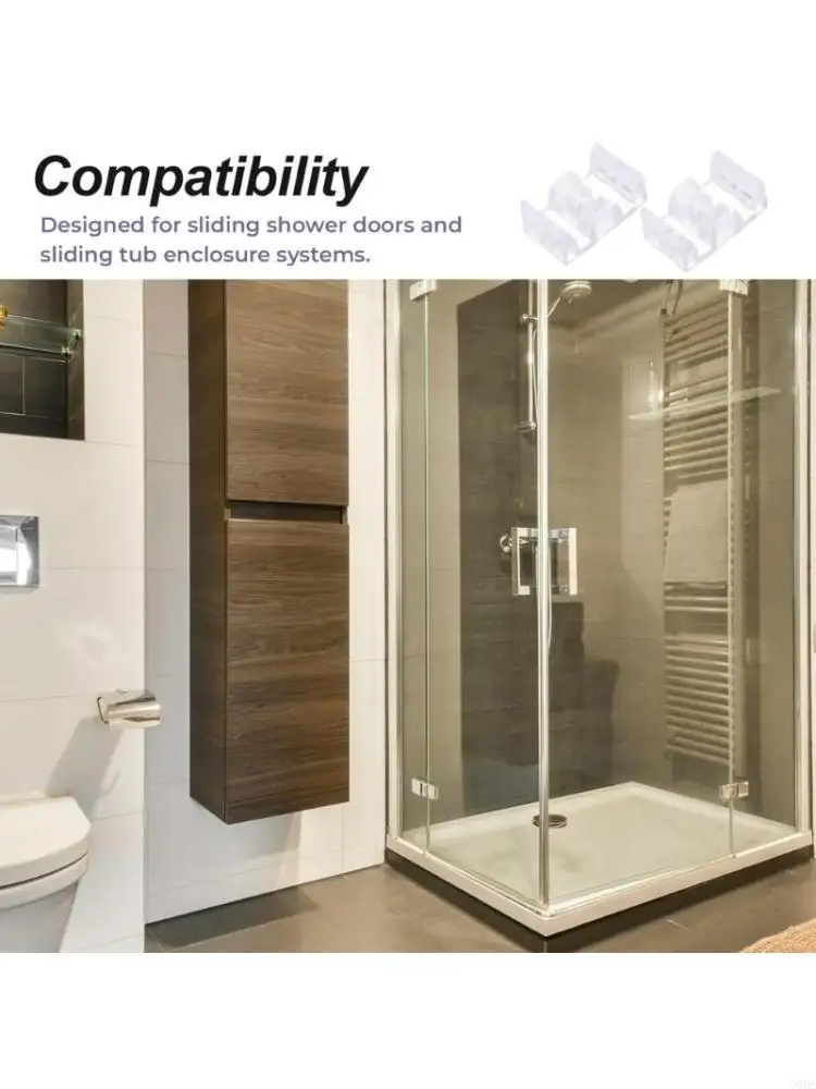 

Sliding Shower Door Clear Bumpers 8Pcs ABS Guards for Glass Door Frame
