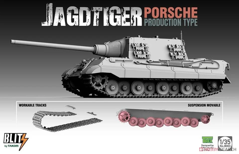 Takom 8003 1/35 Scale JagdTiger Sd.Kfz. 186 Porsche Production Type Model Kit