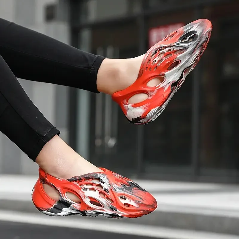 

Мужские летние сандалии больших размеров, дышащие, с перфорацией, в римском стиле, пляжные, для пар, с отверстиями, модные, камуфляжные