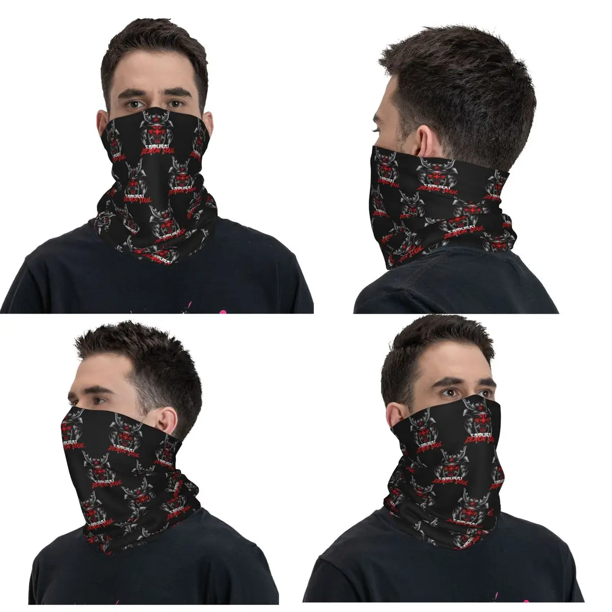 Awesome Samurai Demon Gold Bandana Neck Gaiter Printed Wrap Scarf Warm Balaclava Riding For Men Women Adult Washable