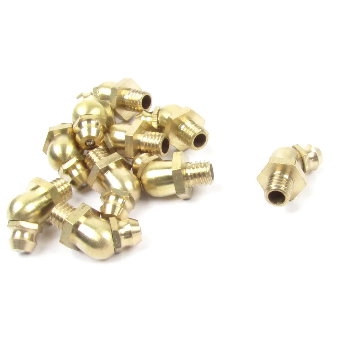 X Autohaux 10 Pieces 6Mm Thread 45 Degree Angle Metal Grease Nipple Zerk Fitting Nozzle