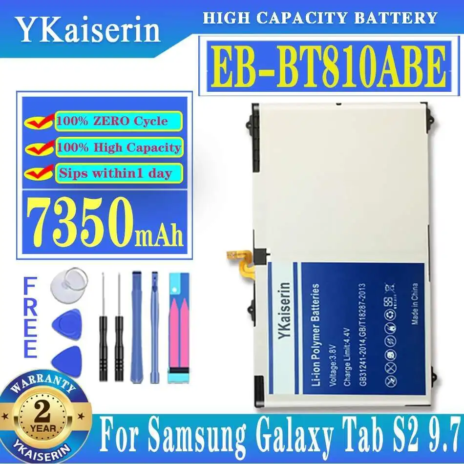 

High Compatibility For Samsung Galaxy Tab S2 9.7" SM-T810 T810 T815 EB-BT810ABE 7350Mah Tablet Battery