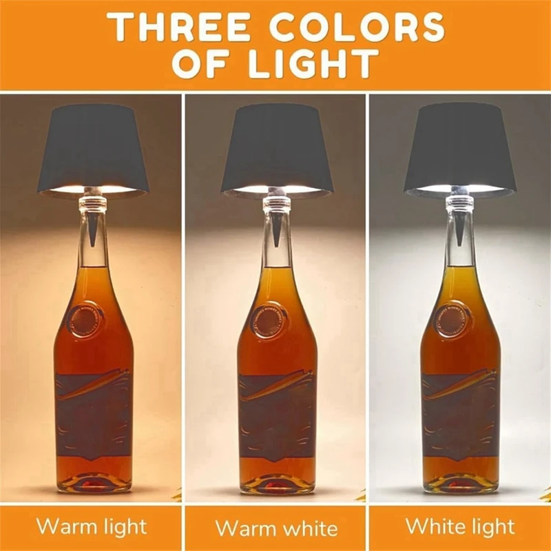 Wireless Bottle Lamp,Wireless Bottle Lamp,Bottle Lights For Liquor Bottles,Wireless Wine Bottle Light Head Desk Lamp