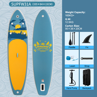 FunWater Stand Up Paddle Board Inflatable Stand Up Paddling Board Surfboard Surf Sup Board 335*83*15CM Laod 150kg with Accessory