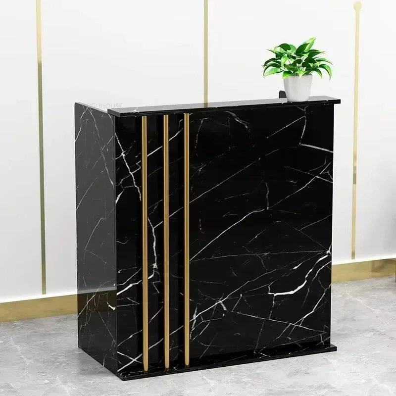Nordic Front Desk Reception Desk for bea Salon Bar Table Cashier Counter Shop Small Clothing Store Cashier Office Furniture