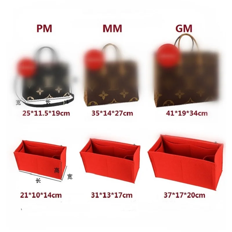 【Only Sale Inner Bag】Bag Organizer Insert For Lv Tote ON THE GO Onthego OTG Organiser Divider Shaper Protector Compartment