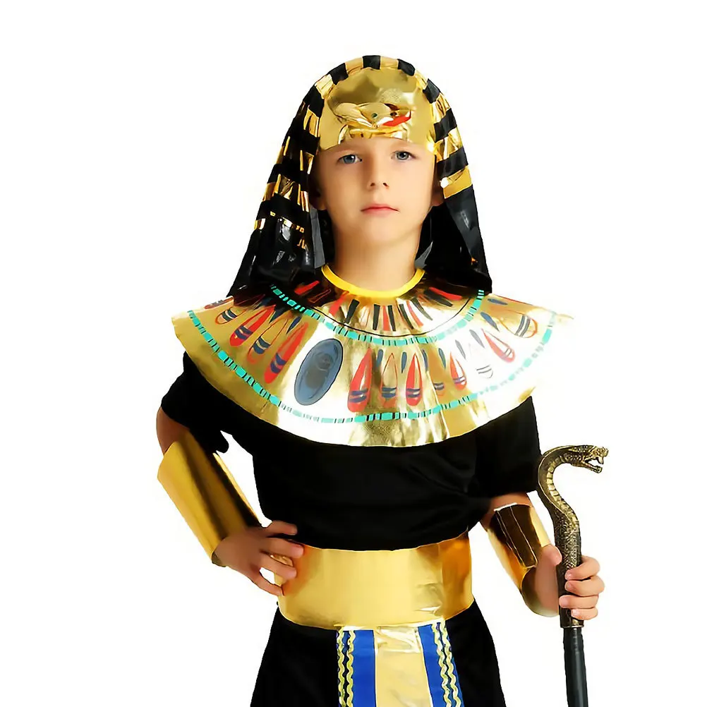 

2Pcs Golden Snake Head Scepter Halloween Cane Prop Plastic Walking Stick Egyptian Cane Cosplay Ornament Plastic Scepter Toy