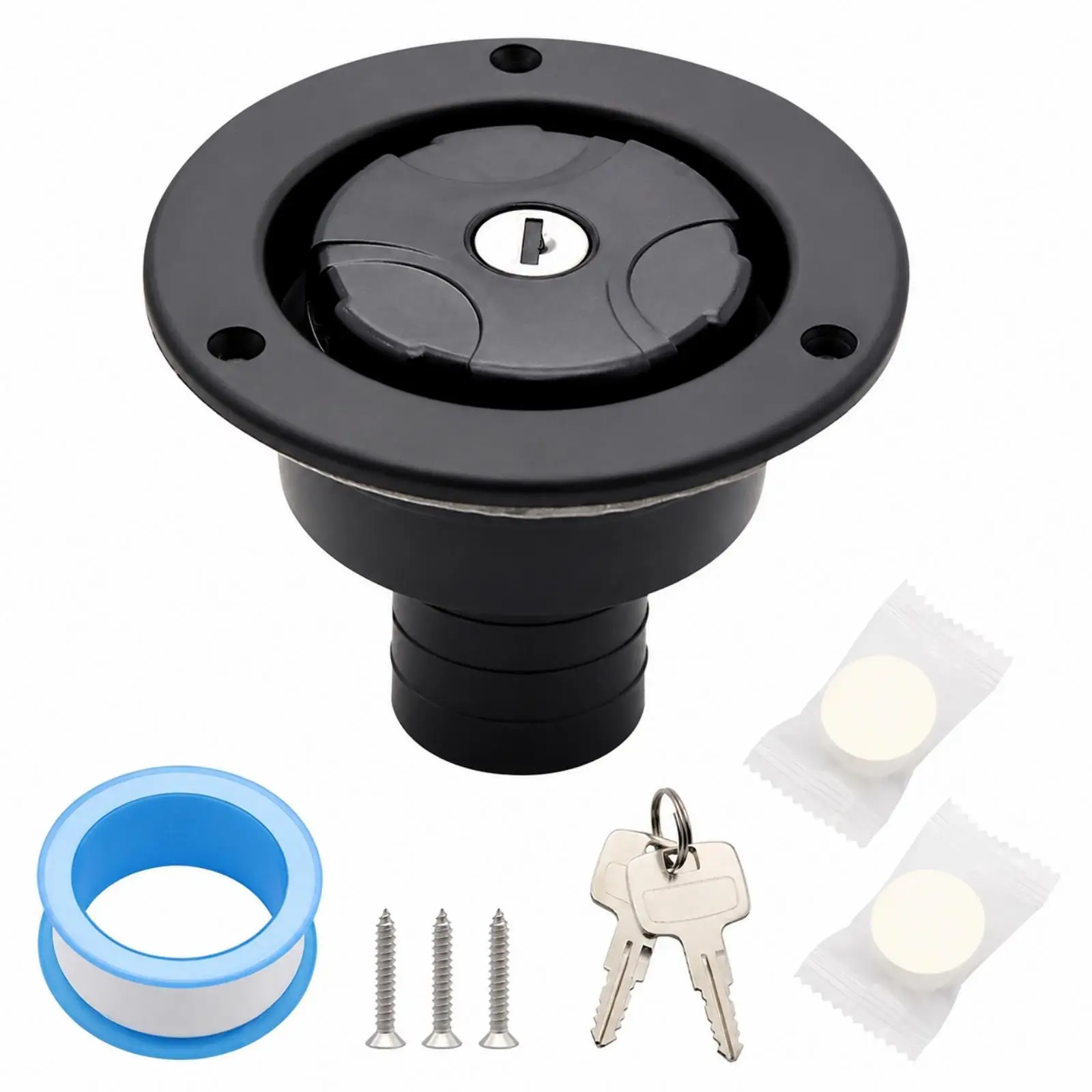 40 Mm RV Water Tank Filling Inlet Keyed Locking RV Water-Filled Inlet with Keys for Campsite Use