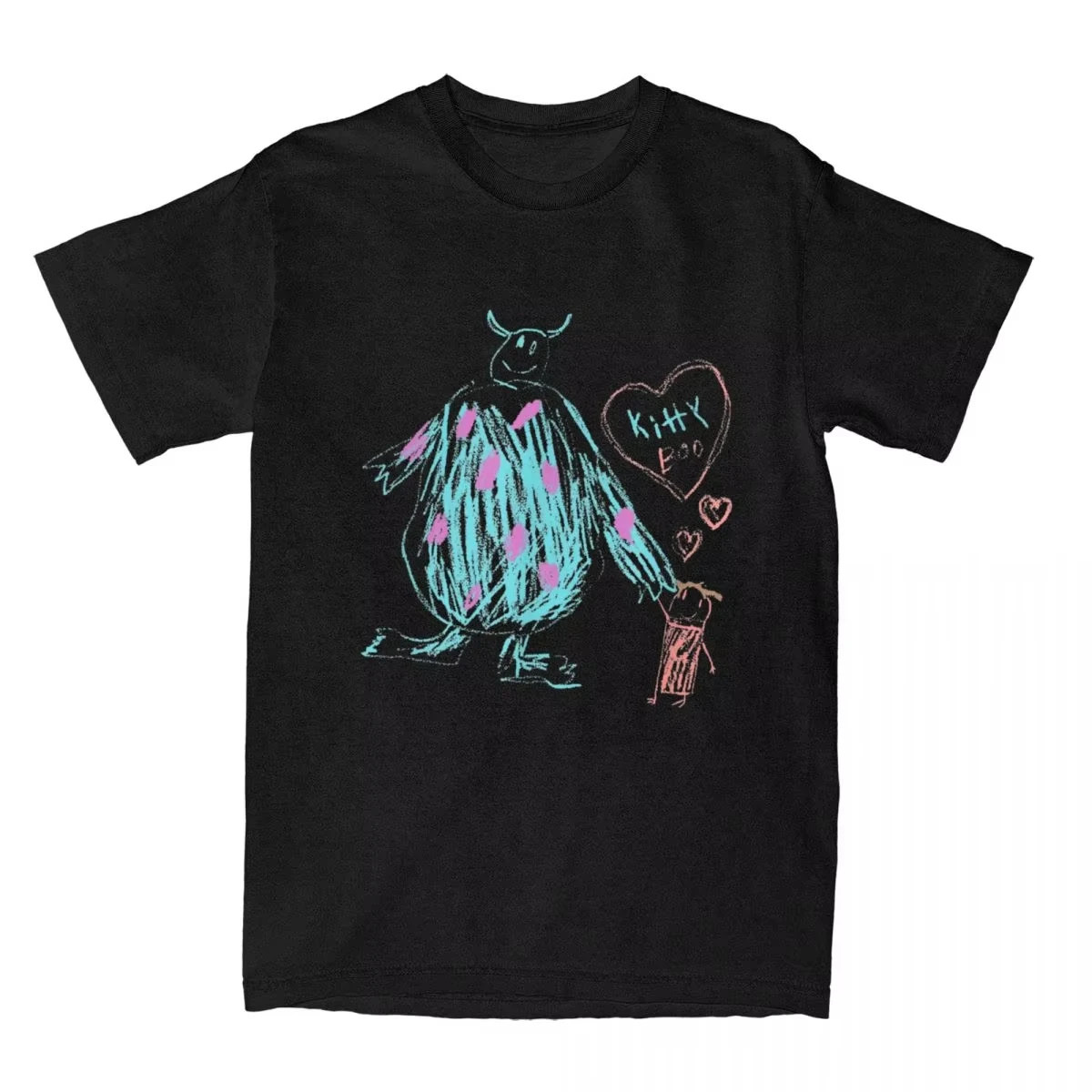 Camiseta monstra com Sulley Kitty e Boo para homens e mulheres, camiseta de algodão vintage, tops com gola redonda, ideia do presente, manga curta