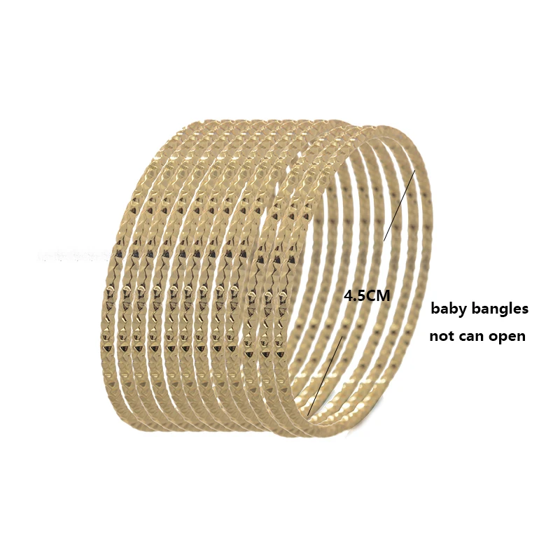 Baby Arabic Indian Jewelry Gold Color Bangles For Kids Copper Baby Bracelets