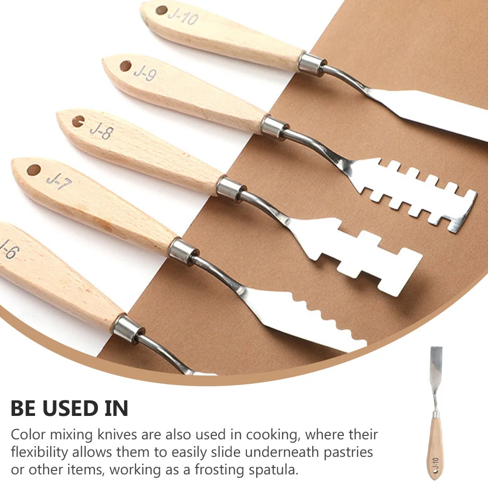 

Wood H Oil Painting Spatula Set Color Mixing Tools Paint Scraper Spatulas Catalyst Drawing Tool Art Supplies
