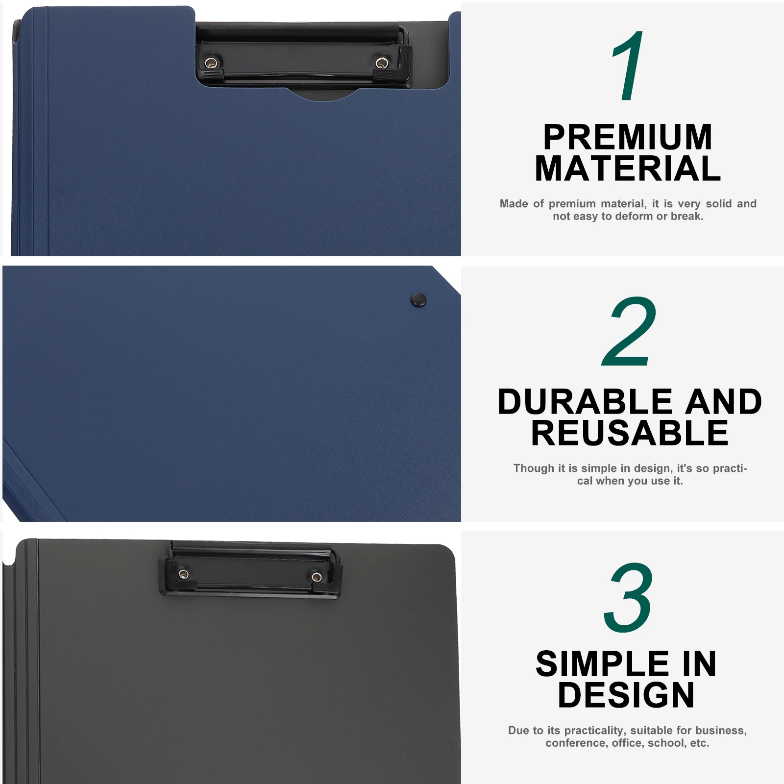 

File Clipboard Portable Writing Clipboard Smooth Surface Practical Board for Business Office School Conference Document