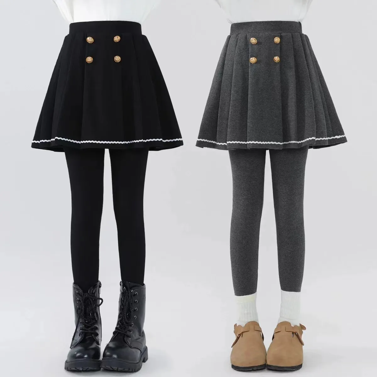 

New Arrival Cotton Skinny Big Kids Girls Skirt Leggings High Elastic Solid Spring Teenage Girls Yoga Pants for 120-160cm