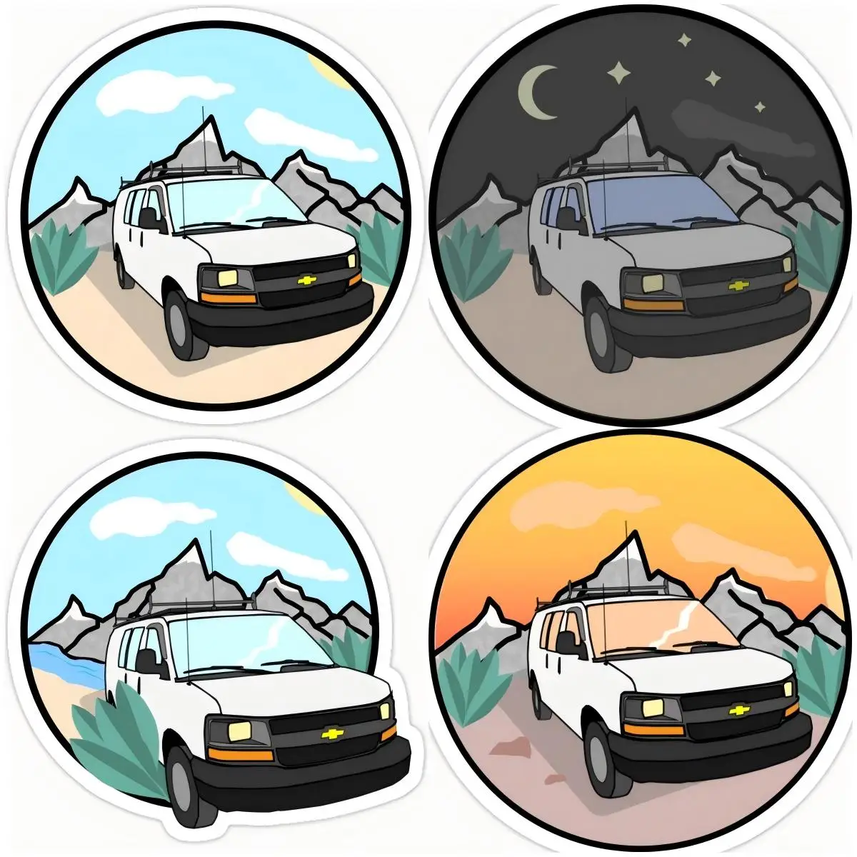 

Camper Van Decal Van Life Scratch-proof Rv Car Styling Windows Laptop Waterproof Decoratio Trunk Personality Rv Car Stickers
