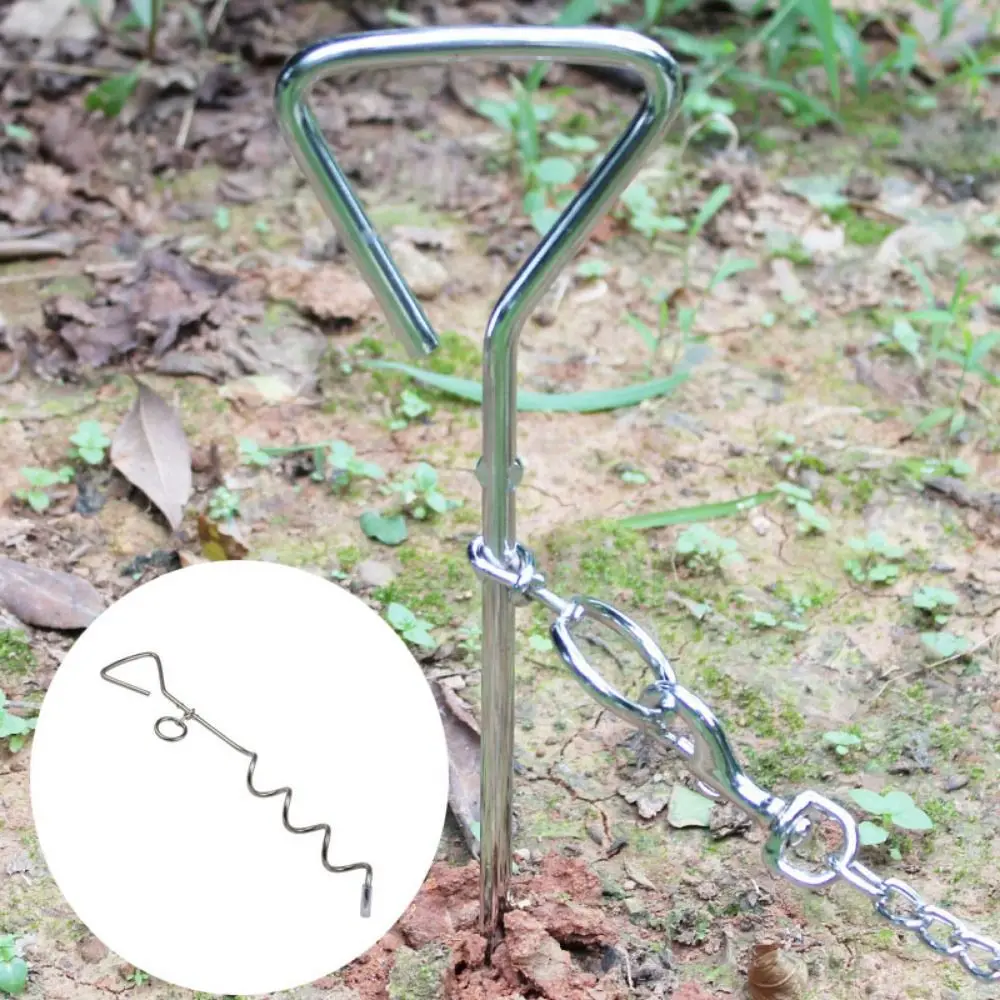 Heavy Duty Dog Stake Rust-Proof 360° Rotating Dog Ground Anchor Anti-Escape Reinforced Dog Tether Stake