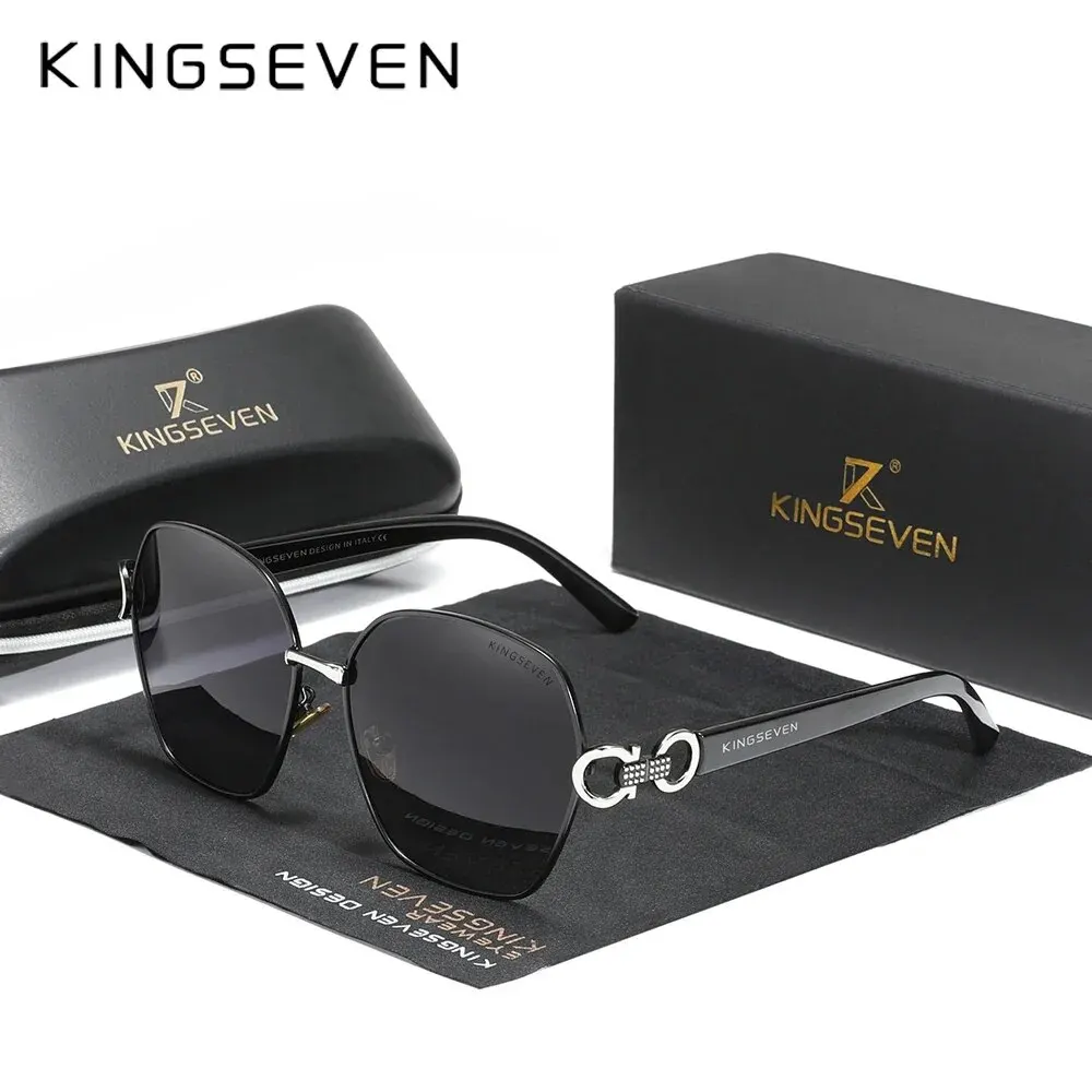 

KINGSEVEN New Vintage Butterfly Sunglasses Women Retro Double Ring Design Gradient Square Sun Glasses Female UV400