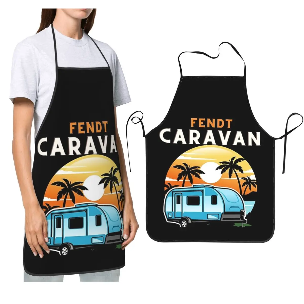 

Фартуки Fendt Caravan Essential для шеф-повара, приготовления пищи, выпечки, водонепроницаемый нагрудник, кухонный сарафан для чистки для женщин и мужчин, рисование