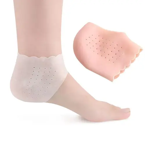 Imagen 1 del producto Protector de talón de silicona, Gel protector, almohadillas de espolón de talón de manga fina para aliviar la fascitis Plantar, dolor en el talón, Reduce la presión en el talón