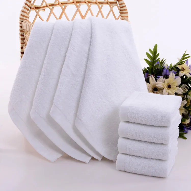 5pcs Small square towel pure cotton kindergarten white square towel foot therapy Hotel Hotel napkin small towel towels bathroom