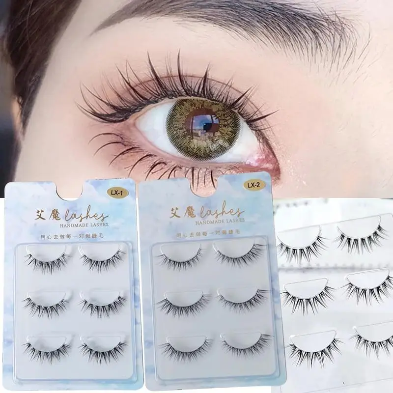 3Pairs Little Devil Eyelash Cosplay Lash Lolita Extension False Eyelashes Japanese Fairy Lolita Sweet Eyelashes Eye Makeup Tools