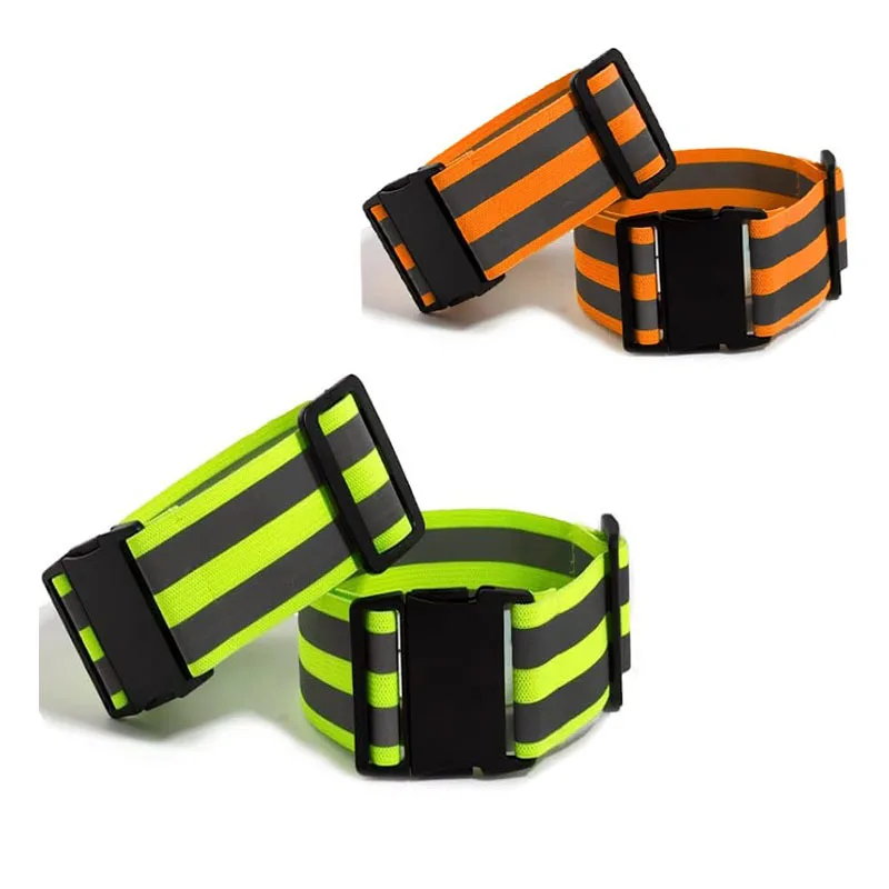 Cinta reflectante para ciclismo, brazalete Reflector de advertencia de 4cm, correa de sujeción para pantalones, cinta deportiva para pierna y mano, alerta de seguridad para bicicleta