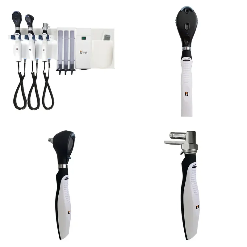 

Basic Wall Mounted ENT Diagnostic Ophthalmoscope Set Otoscope Throat Detector Penlight with Thermometer Electricity Power