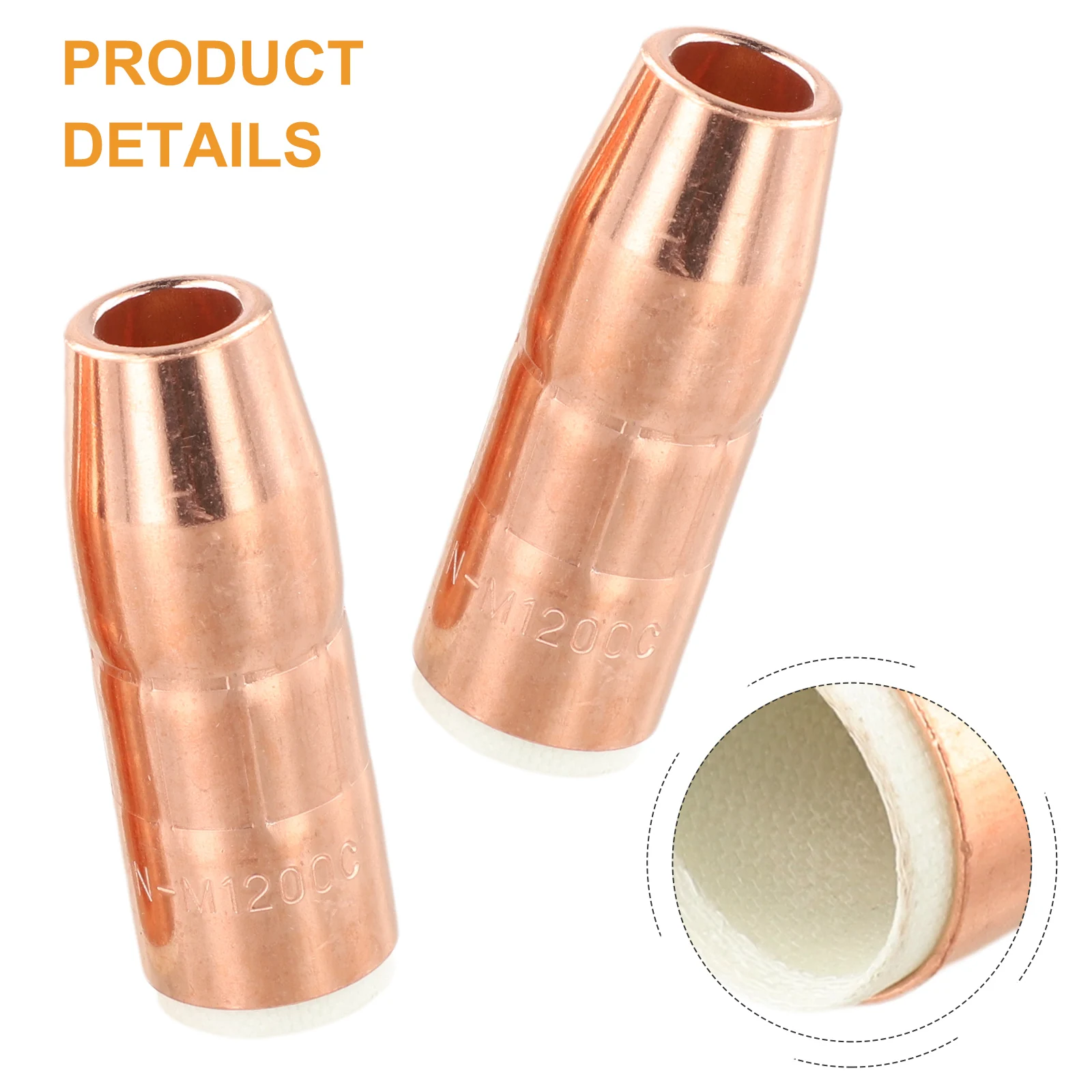 For Miller for mdx-250 For MIG welding nozzle N-M1200C with 1/2 inch orifice 2pcs pack copper nozzles providing performance