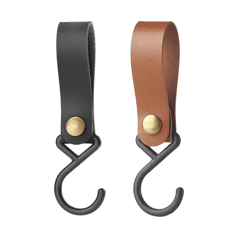 S Hook Leather Outdoor Camping Hook for Kitchen Portable Leather Hooks S Shelf Hooks Camping Hook for Kitchen Bathroom Bedroom