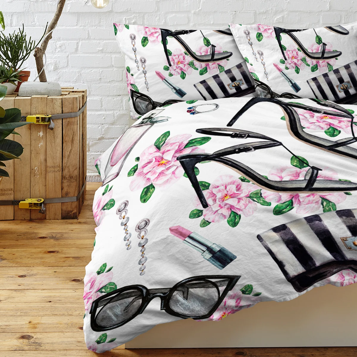 Set di biancheria da letto di Design con decorazione di moda copripiumino decorativo da 3 pezzi con 2 fodere per cuscini per letto di casa di