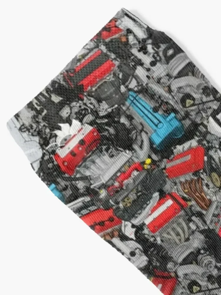 JDM Engines Pattern / Stickerbomb Socks tennis Lots floral Socks Girl Men's