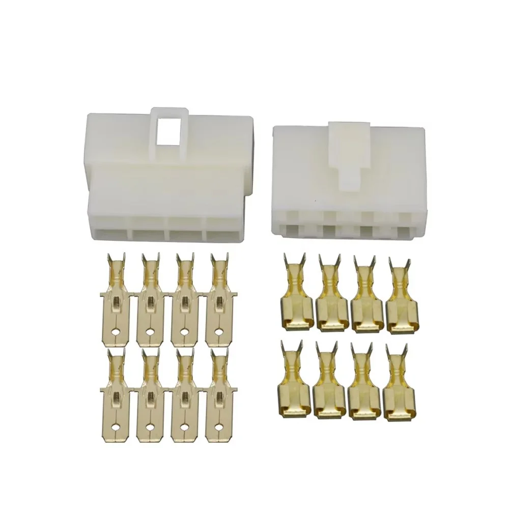 

6.3mm 8 Pin DJ7081-6.3-11/21 Automotive Electrical Connector Cable Terminal Plug Kits Motorcycle Ebike Car Terminal Male Female