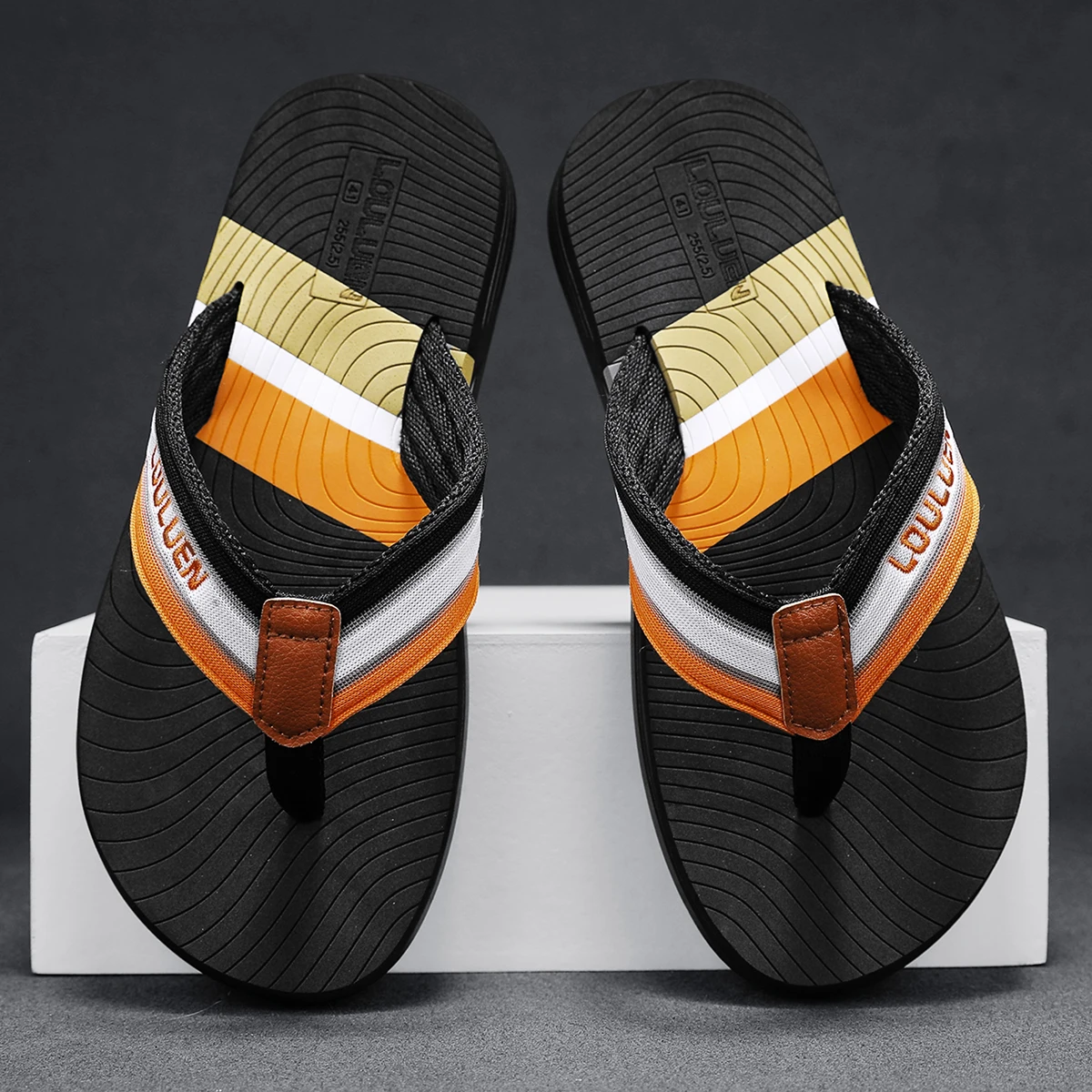 Men Herringbone Slippers Arch Support Comfortable Summer Beach Thong Sandals Yoga Foam Pad Slide in Slippers 2025 Fashion Trend