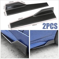 2Pcs Carbon Fiber Universal 45cm Car Side Skirt Rocker Splitter Winglet Side Wing Bumper Lip Bumper Side Skirts Car Body Styling