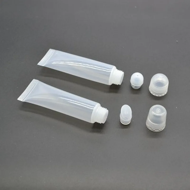 10 unids/pack 8g 10g 15g tubos vacíos brillo de labios bálsamo envases cosméticos transparentes botella de almacenamiento vacía recargable herramientas de maquillaje
