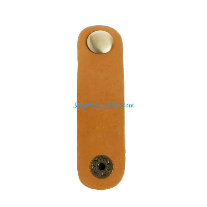 G88D Faux Leather Cable Cord Clip Wrap Bobbin Earphone Wire Winder Tool