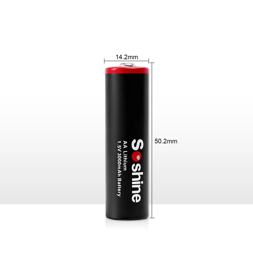 Soshine 1.5 Volt 3000mAh Batteries AA 1.5V Lithium Battery Non-Rechargeable Li-ion Battery for Flashlights Electronic Doorbell