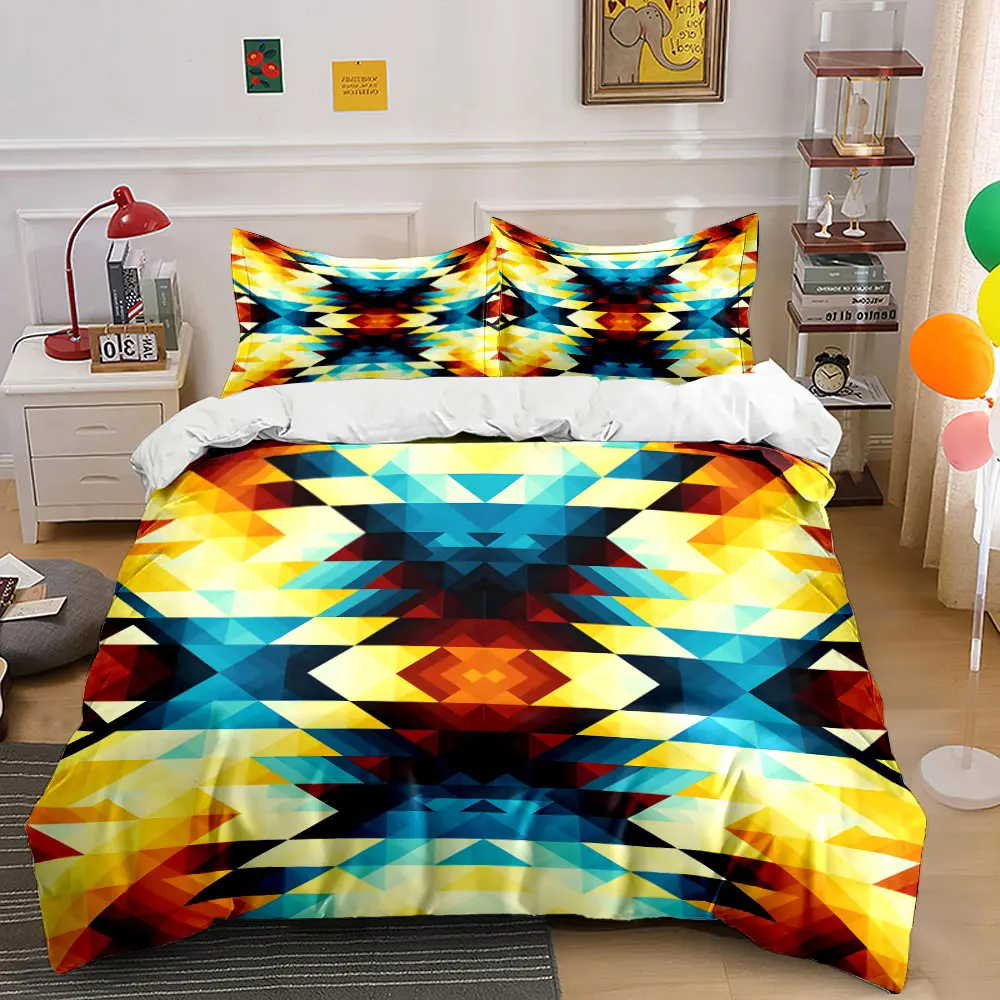 

Geometric Colorful Pattern Design Print Soft Comfortable Duvet Cover Bedding Set Included 1*Duvet Cover 2*Pillowcases