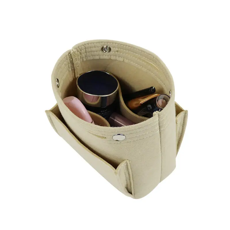 حقائب مكياج نسائية لمستحضرات التجميل، حقيبة إدراج من اللباد، منظم محفظة اللباد - حقيبة بطانة داخلية لحقائب الكتف وحقائب اليد وحقائب اليد