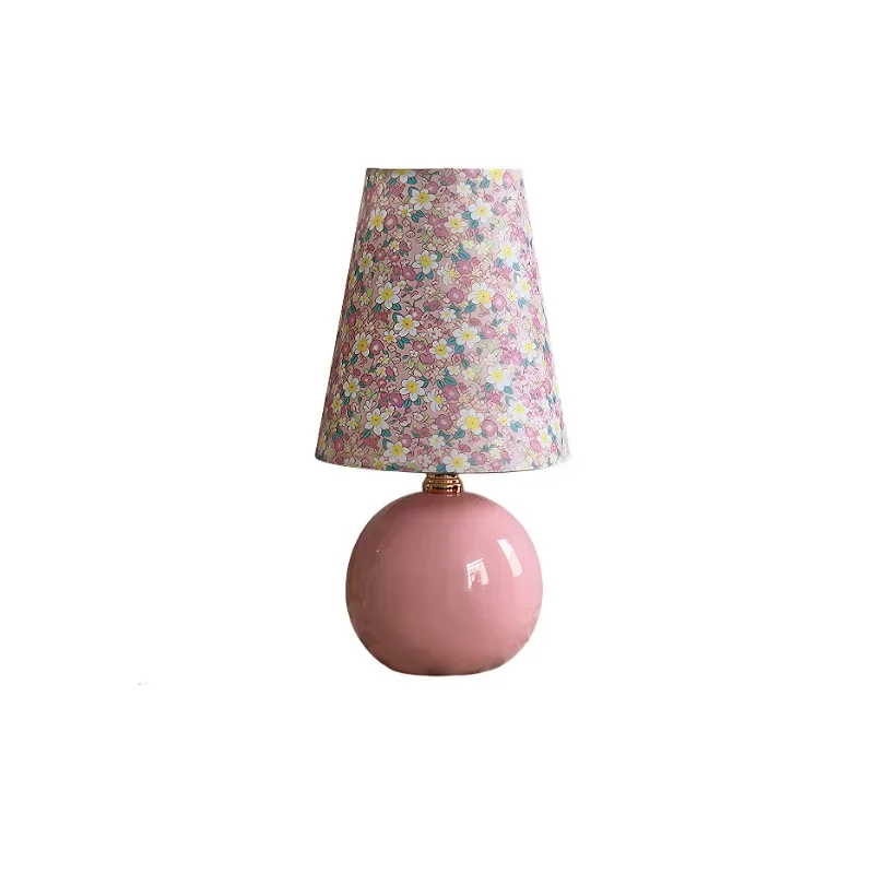 

Nordic, pleated table lamp, pastoral French table lamp, bedroom bedside decoration atmosphere night light