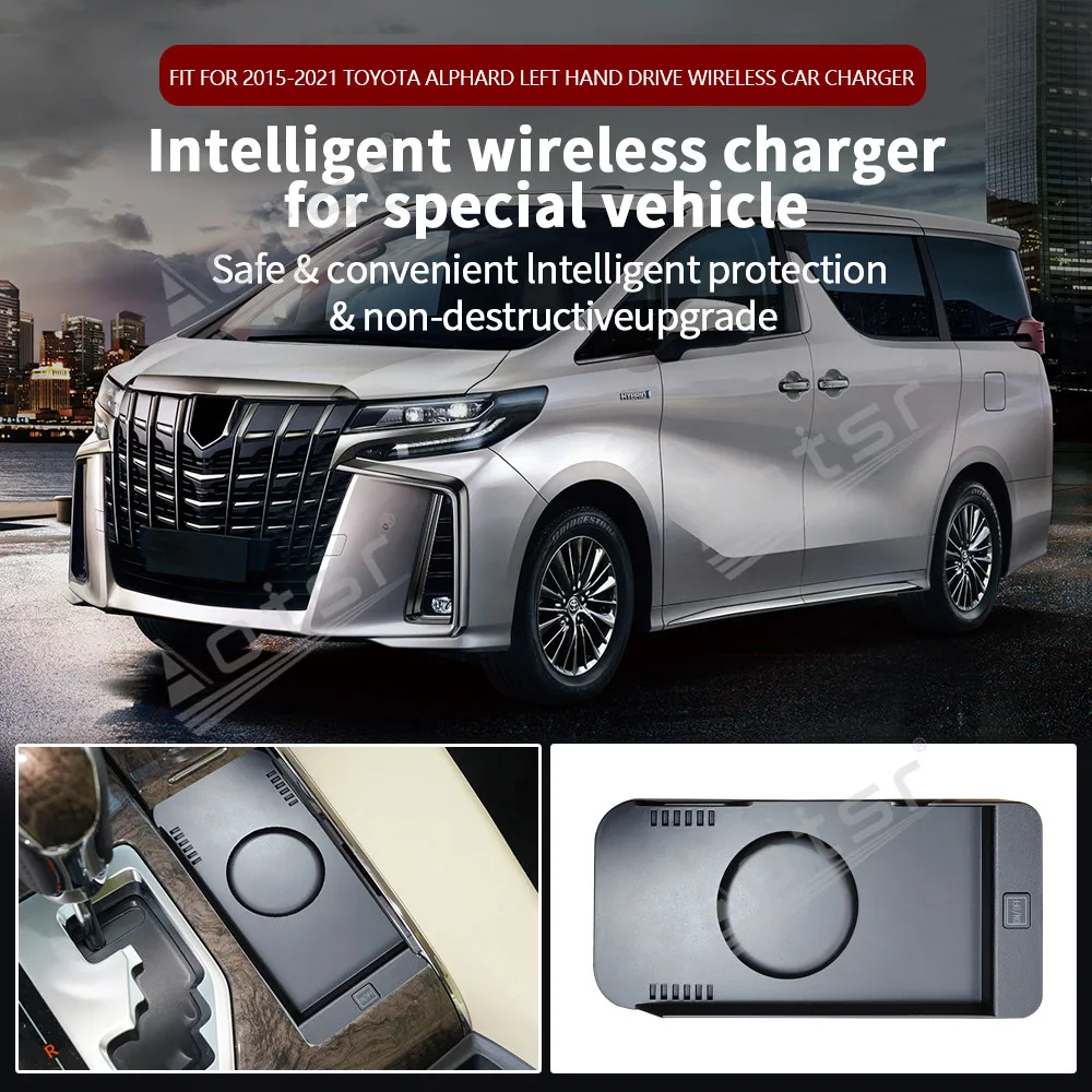 2025 New Model Wireless Charger For Toyota Alphard 2015-2021 Mobile Phone USB Charging Pad Accessories For iPhone Xiaomi Samsung